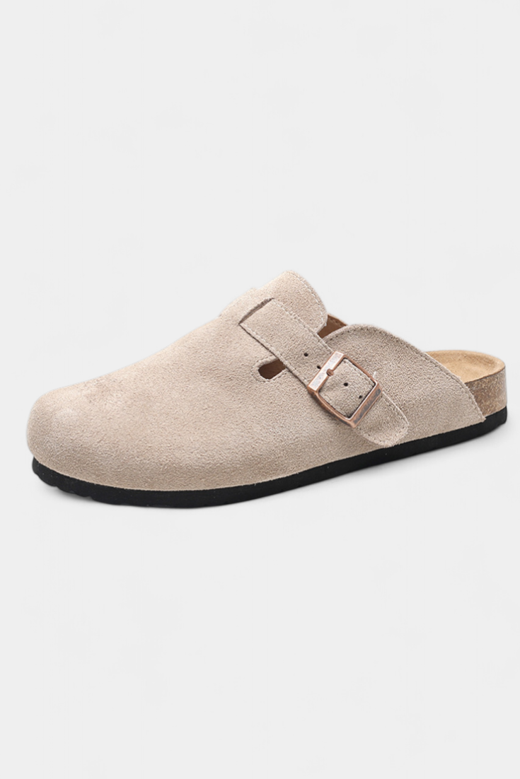Aubree | Zuecos Unisex de Gamuza con Hebilla Ajustable